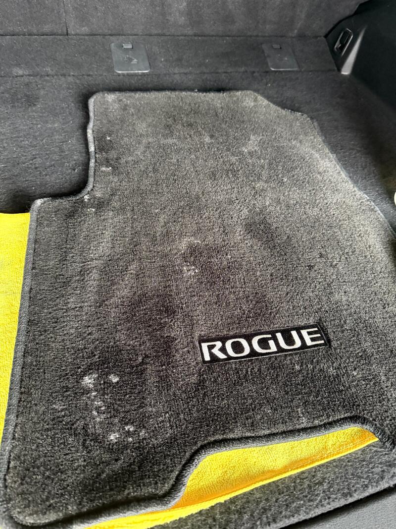 Nissan Rogue floor mat before detailing
